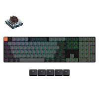 Keychron K5X-B3 mechanisch toetsenbord Zwart, US lay-out (QWERTY), Keychron Mechanical Brown, 100%, RGB, Shine-through ABS Keycaps, Bluetooth / USB-C