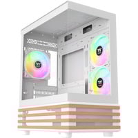 Thermaltake View 170 WS ARGB mini tower behuizing Wit/houtkleur | 2x USB-A | RGB | Tempered Glass