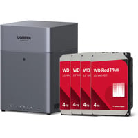 UGREEN DH4300 Plus incl. 4x WD Red Plus 4 TB harde schijf nas Grijs, 1x 2,5GbE, HDMI, USB-C