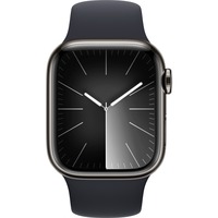 Apple Watch Series 9 smartwatch Grafiet/donkerblauw, Roestvrij staal, 41 mm, Sportbandje (M/L), GPS + Cellular