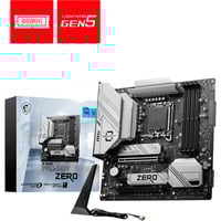 MSI B760M PROJECT ZERO socket 1700 moederbord RAID, 2.5Gb-LAN, Wi-Fi 6E, BT, Sound, µATX
