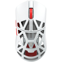 WLMouse Beast X Max V2 Wireless Gaming Mouse - White/Red Wit/rood, 50 - 50.000 dpi, 8K, 2.4GHz / USB-C