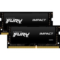 Kingston FURY Impact 32 GB DDR4-3200 (2x 16 GB) laptopgeheugen Zwart, KF432S20IBK2/32, SO-DIMM, XMP 2.0