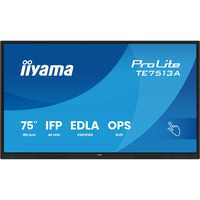 iiyama ProLite TE7513A-B3AG 75" 4K Ultra HD touchscreen monitor Zwart, 1x DisplayPort, 2x HDMI, 3x USB-C, 5x USB-A, 2x RJ-45, HDMI, DisplayPort, USB-C, Audio, LAN, WiFi-6E, BT 5.0, Android, Touch