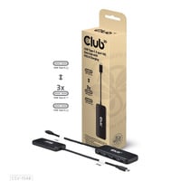 Club 3D USB-C 4-poorts 10G-datahub met PD3.0 usb-hub Zwart