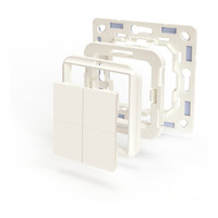 Shelly BLU Wall Switch 4 + Busch-Jaeger adapter schakelaar Wit, Bluetooth 4.2