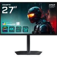 GIGABYTE MO27U2 27" 4K UHD gaming monitor Zwart, 2x HDMI, DisplayPort, 2x USB-A, USB-B, USB-C, 240 Hz