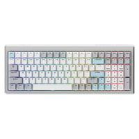 Ducky Cushion 98 RGB mechanisch gaming toetsenbord Zilver, US lay-out (QWERTY), Ducky Hush Red, 96%, RGB, PBT Cherry, USB-C / 2,4 GHz / Bluetooth