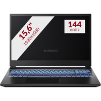 ALTERNATE Thunderstorm 15.6” - Ryzen 7 - RTX 5060  gaming laptop Zwart | R7 H255 | RTX 5060 | 16 GB | 1 TB SSD