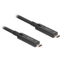 DeLOCK Actieve optische USB-C kabel Zwart, 15 meter, 8K