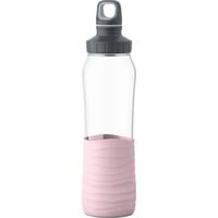 Emsa Drink2GO Glas Drinkfles Transparant/roze, 0,7 Liter