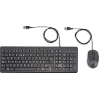 HP 150 muis en toetsenbord met kabel, desktopset Zwart, EU lay-out (QWERTY), Membraan, 1600 DPI