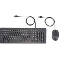 HP 150 muis en toetsenbord met kabel desktopset Zwart, EU lay-out (QWERTY), Membraan, 100%, 1600 DPI