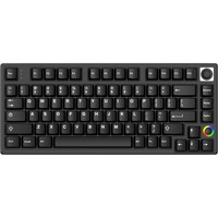 HelloGanss HS75T Black RGB mechanisch toetsenbord Zwart, US lay-out (QWERTY), Gateron G Pro Silver, 75%, RGB leds, PBT Doubleshot keycaps, hot swap, 2,4 GHz | Bluetooth | USB-C