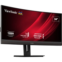 ViewSonic UWQHD Curved Docking Monitor VG3456C 34" UltraWide  Zwart (mat), 2x HDMI, 1x Displayport, USB-A, USB-B, USB-C, LAN, audio