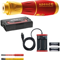 Wiha E-schroevendraaier speedE II electric schroefboor Rood/geel, 7-delig met slimBits, Accu inbegrepen