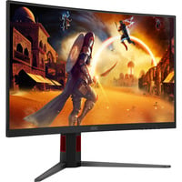 AOC C32G4Z 31.5" curved gaming monitor Zwart/rood, HDMI, DisplayPort, Audio, 260 Hz OC