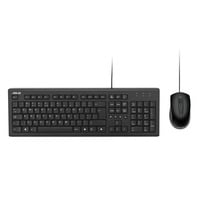 ASUS U2000 Keyboard + Mouse Set desktopset Zwart, US lay-out (QWERTY), 100%, 1000 DPI