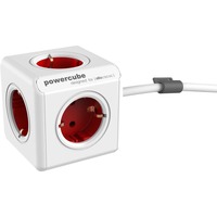 Allocacoc PowerCube Extended stekkerdoos Wit/rood
