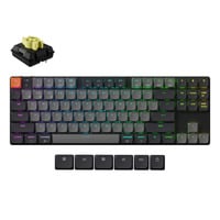 Keychron K1 QMK-H4, toetsenbord Zwart, US lay-out, Keychron Milk POM Banana, 80%, RGB leds, ABS Keycap, hot swap, USB-C | Bluetooth 5.2