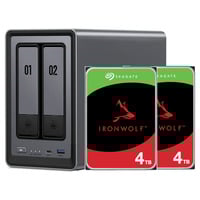 UGREEN DXP2800 incl. 2x Seagate IronWolf 4 TB harde schijf nas Grijs, 2,5GbE, HDMI, USB-C
