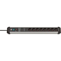Brennenstuhl Premium-Protect-Line stekkerdoos 8-voudig met overspanningsbeveiliging stekkerdoos Zwart/aluminium