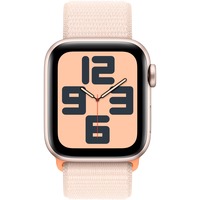 Apple Watch SE (2023) smartwatch Sterrenlicht, 40 mm, Geweven sportbandje, Aluminium