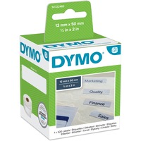 Dymo LW etiketten voor hangmappen 12 x 50 mm label Wit