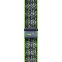 Apple Geweven sportbandje van Nike - Felgroen/blauw (45 mm) armband Neongroen/blauw