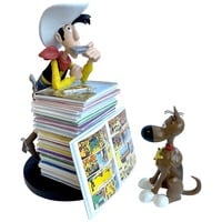  Lucky Luke: Lucky Luke and Rantanplan Stack of Comics Collector Figure decoratie 