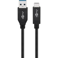 goobay USB-A naar USB-C 3.2 Gen 2 kabel Zwart, 0,5 meter