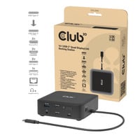 Club 3D 12-1 USB-C® Quad DisplayLink Dockingstation Zwart