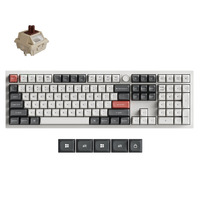 Keychron Q6 Ultra-P3 8K Wireless Custom Mechanical Keyboard, toetsenbord Wit, US lay-out, Keychron Silk POM Brown, RGB, Hot swap, 8K, 2.4 GHz / Bluetooth 5.2 / USB-C
