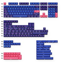 Keychron Cherry Profile Double-Shot PBT Full Keycap-Set - Player keycaps Blauw/pink (roze), 219 Stuks, ANSI & UK ISO Layout