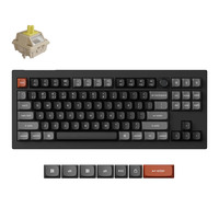Keychron V3 Ultra 8K Wireless Custom Mechanical Keyboard, toetsenbord Zwart, US lay-out, Keychron Silk POM Banana, 80% TKL, RGB, Hot swap, 2.4 GHz / Bluetooth 5.3 / USB-C