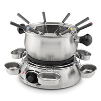 Tristar FO-1100 Fondue Roestvrij staal, 8 personen, 1300 W, geschikt voor Olie, Chocolade en Kaas