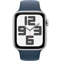 Apple Watch SE (2023) smartwatch Zilver/blauw, 44 mm, Sportbandje (S/M), Aluminium, GPS + Cellular