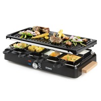 Domo Raclette-grill DO9261G gourmetstel Zwart/houtkleur