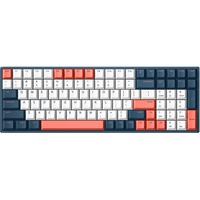 Iqunix F97 Coral Sea Wireless Mechanical Keyboard, gaming toetsenbord Donkerblauw/koraal, US lay-out, Cherry MX Brown, RGB leds, 96%, Hot-swappable, PBT, 2.4GHz | Bluetooth 5.1 | USB-C