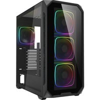 Sharkoon AK5G RGB midi tower behuizing Zwart | 2x USB-A | 1x USB-C | RGB | Tempered Glass