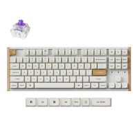 Keychron K8 HE-Q1, toetsenbord Wit/houtkleur, US lay-out, Gateron Double-Rail Magnetic Nebula, 80% TKL, RGB leds, OSA Double-shot PBT, hot swap, USB-C | 2.4 GHz | Bluetooth 5.1