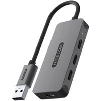 Sitecom USB-A naar 4x USB-C usb-hub Grijs