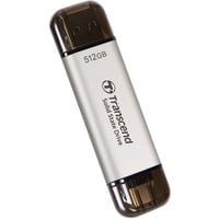 Transcend ESD310 Portable 512 GB externe SSD Zilver, USB-A 3.2 (10 Gbit/s) | USB-C 3.2 (10 Gbit/s)
