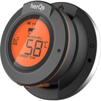 HerQs Dome BBQ Thermometer Zwart/oranje, herQs003 | temperatuurbereik tot 300 °C