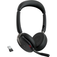 Jabra JBR Evolve2 65 Flex Link380a MS Duo on-ear headset Zwart