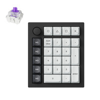 Keychron Q0 HE QMK Wireless Custom Number Pad, numpad Zwart, US lay-out, Gateron Double-Rail Magnetic Nebula, Hot-swap, RGB, Double-shot PBT keycaps