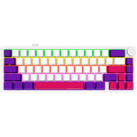 LORGAR KBP70MW, gaming toetsenbord Wit, US lay-out, LOGAR Toxic Purple, 65%, RGB, Hot-swappable, PBT Double-shot, Bluetooth / 2.4GHz / USB