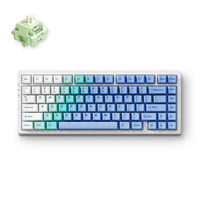 MCHOSE G75 Pro Arctic Snow Matcha Latte V2 Tri-mode Gasket Structure Gaming Mechanical, gaming toetsenbord Wit/blauw, US lay-out, Huano Matcha Latte V2, 75%, RGB, Hot swap, Double-Shot PBT, draadloos / Bluetooth / USB-C