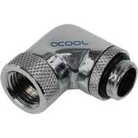 Alphacool HF angled adaptor 90° revolvable G1/4 outer thread to G1/4 inner thread verbinding Chroom
