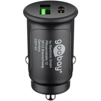 goobay Goobay KFZ USB 2P 27W USB-C PD+QC3.0  bk oplader Zwart, 1x USB-C, 1x USB-A